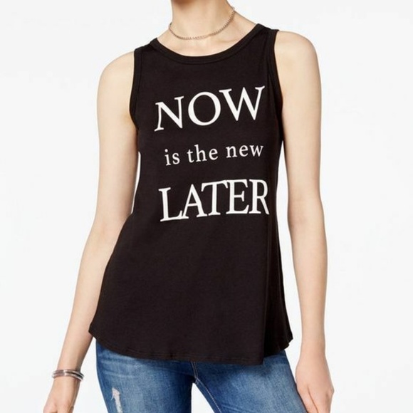 Carbon Copy Tops - Carbon Copy Now Tulip-Back Graphic Tank Shirt
